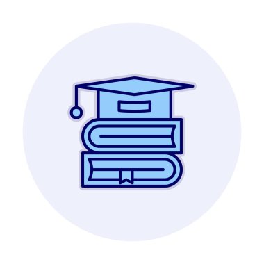 izole mezuniyet başlığı ve kitap simgesi