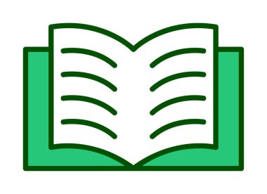 Basit düz Kitap simgesi vektör tasarımı