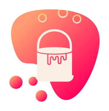 Boya kovası simge vektör çizim