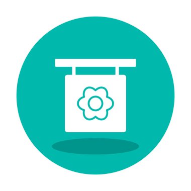 Basit çiçek simgesi, vektör illüstrasyonu