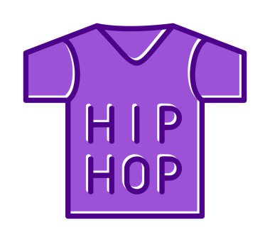 Hip hop metni ve vektör illüstrasyonlu tişört  