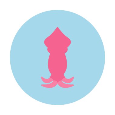 Beyaz arkaplanda mürekkep balığı vektörü simgesi 