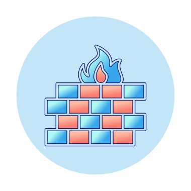 Şömine simgesinin vektör illüstrasyonu 