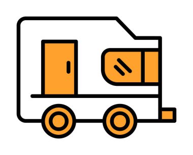 Karavan ikonu. tasarım çizimi. vektör