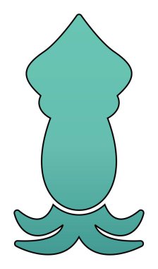 Beyaz arkaplanda mürekkep balığı vektörü simgesi 