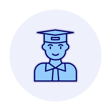 Düz stil tasarım vektör çizimi öğrencisi