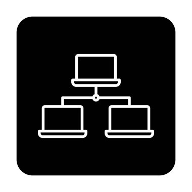 dizüstü bilgisayar ağı simgesi, vektör illüstrasyonu 