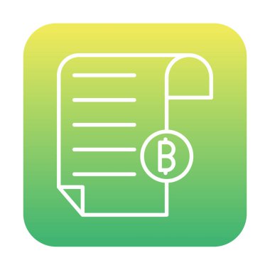 Bitcoin imzalı fatura simgesinin vektör illüstrasyonu 