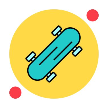 Basit kaykay simgesi, vektör illüstrasyonu