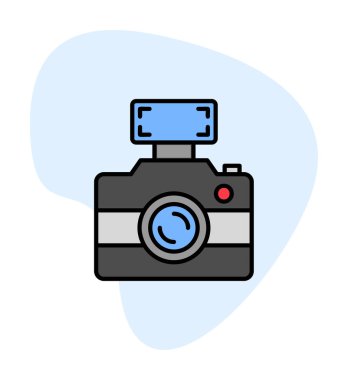 fotoğraf makinesi simgesi, vektör illüstrasyonu