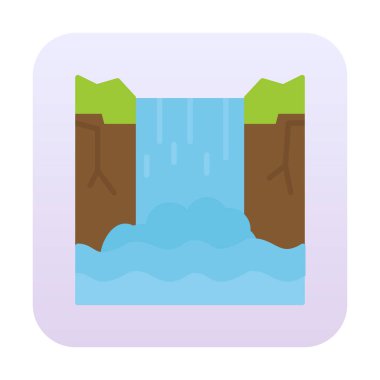 Basit Waterfal simgesi, vektör illüstrasyonu