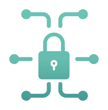 Ağ güvenlik simgesi, vektör çizim 