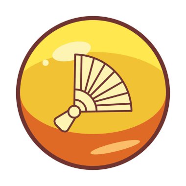 Çin hayran hattı ince ikon vektör illüstrasyonu 