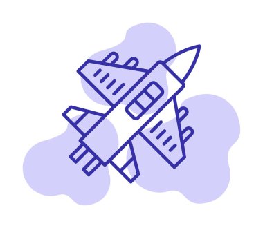 Askeri Uçak ikonu vektör illüstrasyonu