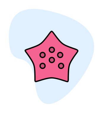 denizyıldızı düz ikon vektör çizimi 