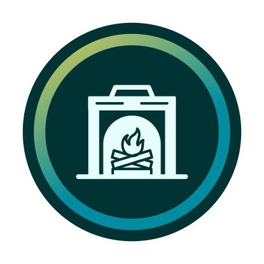 şömine simgesi vektör illüstrasyonu