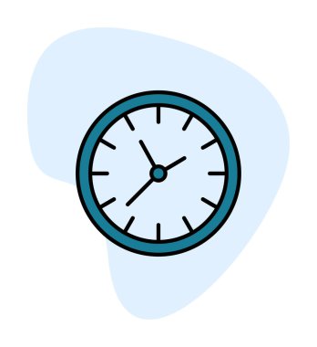 Saat simgesi, vektör illüstrasyonu, zaman simgesi 