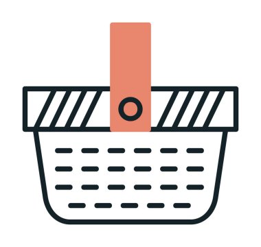 piknik sepeti web simgesi, vektör illüstrasyonu 