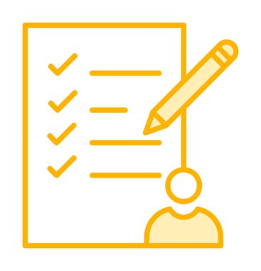 Kontrol listesi düz simgesi, vektör illüstrasyonu 