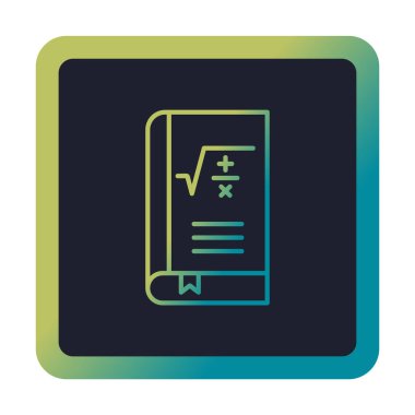 Matematik kitabı. Web simgesi basit illüstrasyon                         