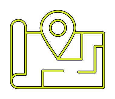 Konum iğnesi, vektör illüstrasyonlu harita simgesi