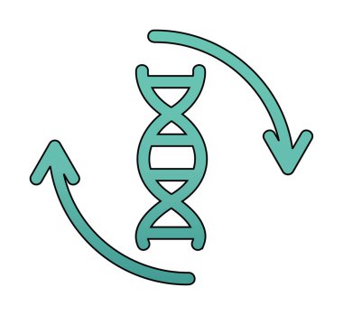 DNA ikon vektör çiziminin basit düz molekülü