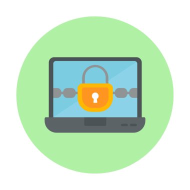 Basit düz Ransomware bilgisayar vektör çizimi  