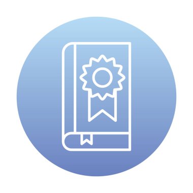 Kitap Madalyası simgesi, vektör illüstrasyonu 