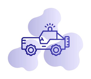 Askeri Jeep Simgesi, Vektör İllüstrasyonu