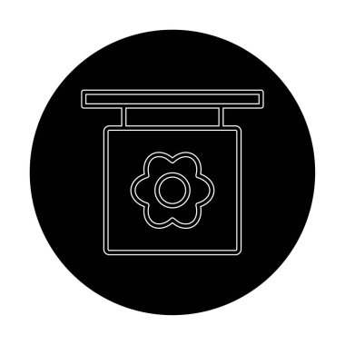 Basit çiçek simgesi, vektör illüstrasyonu