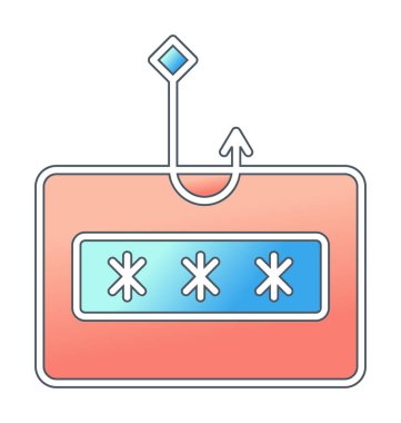 parola phishing simge vektör illüstrasyonu 