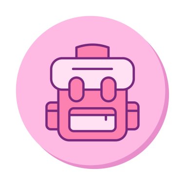 sırt çantası simgesi vektör illüstrasyonu