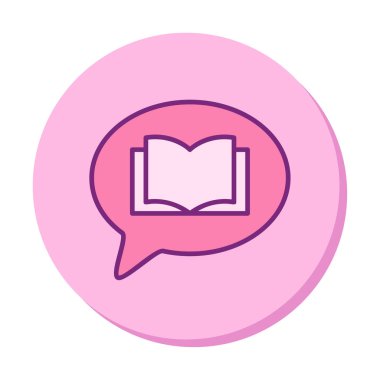 Sohbet kitabı simgesi, vektör illüstrasyonu