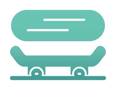 Basit kaykay simgesi, vektör illüstrasyonu