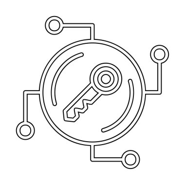 Anahtar ağ simgesi vektör illüstrasyonu 