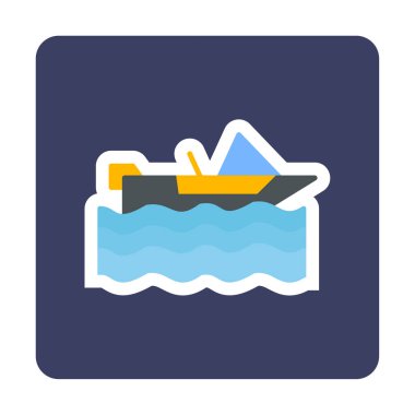 Basit Motorboat simgesi, vektör illüstrasyonu
