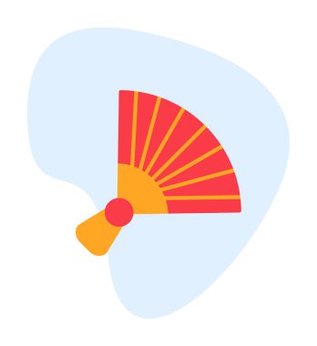 Çin hayran hattı ince ikon vektör illüstrasyonu 