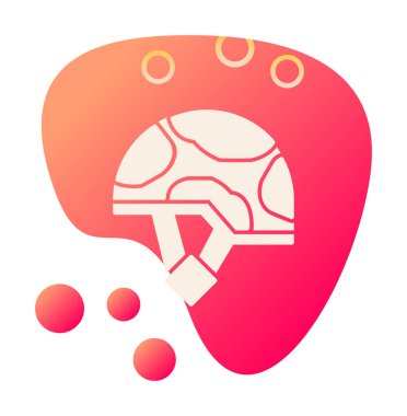 Askeri miğfer vektör renk çizgisi simgesi