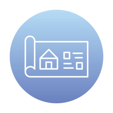 Ev Planı simgesi, vektör illüstrasyonu            