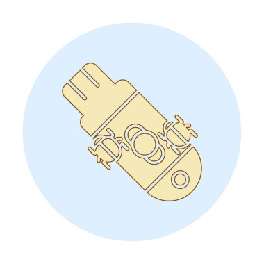 Pendrive Virüs ikon vektör görüntüsü. Web uygulamaları, mobil uygulamalar ve yazdırma ortamları için kullanılabilir.