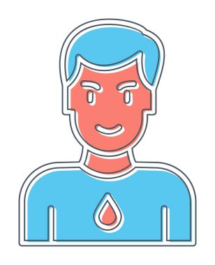 Basit Survivor kişi avatar simgesi, vektör illüstrasyonu