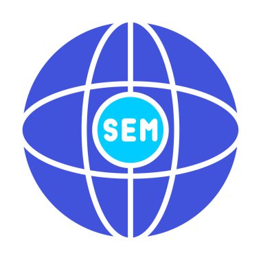 düz dünya ve Sem simgesi vektör illüstrasyonu