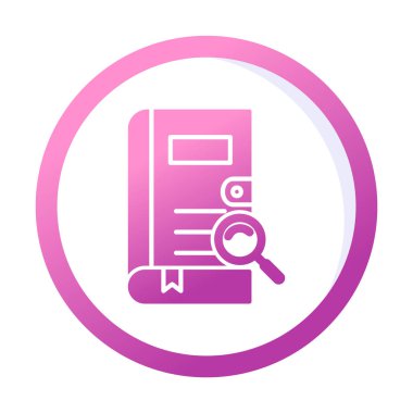 Büyüteç vektör çizimi olan bir kitap. Arama Kitabı kavramı                  