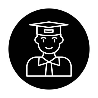 Düz stil tasarım vektör çizimi öğrencisi