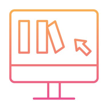 Basit Çevrimiçi Kitap satın alma simgesi, vektör illüstrasyonu