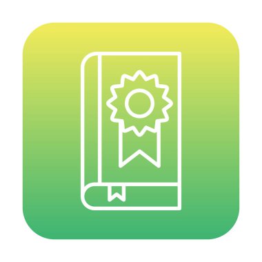 Kitap Madalyası simgesi, vektör illüstrasyonu 