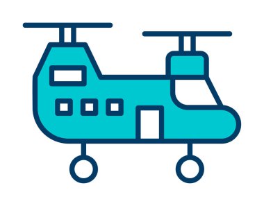 Askeri Heliciopter vektör ikonu. biçim düzdür  