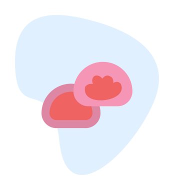 Japon tatlısı Mochi ikonunun vektör çizimi 