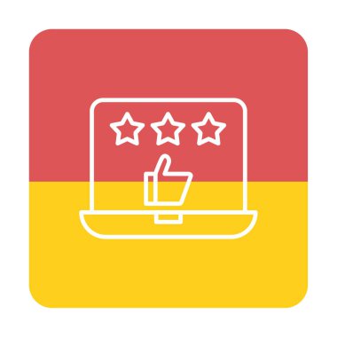 Geri besleme vektörü glifin düz simgesi. İyi İnceleme konsepti                    