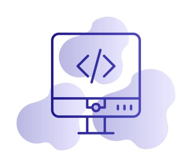 Kodlama. Web simgesi basit illüstrasyon                  
